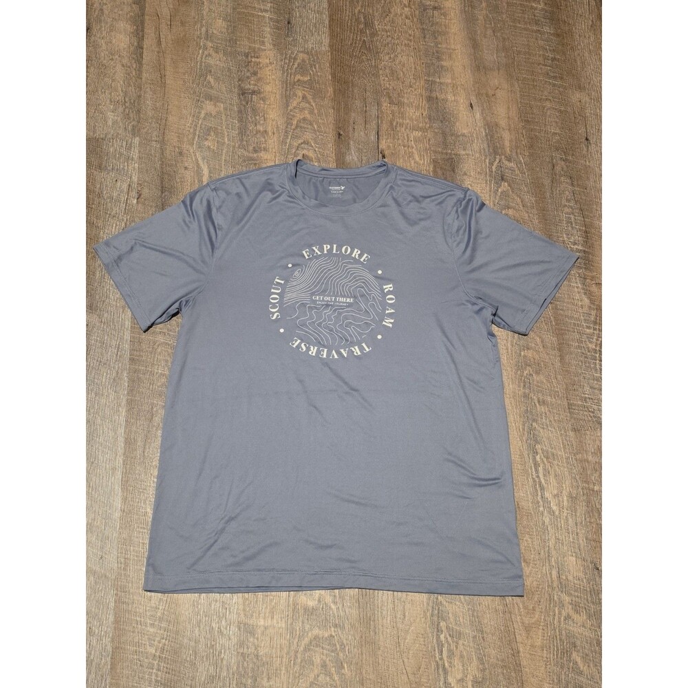 Old Navy Active Men's Large LG L Go-Dry Core T-Shirt Gray Get Out There Journey